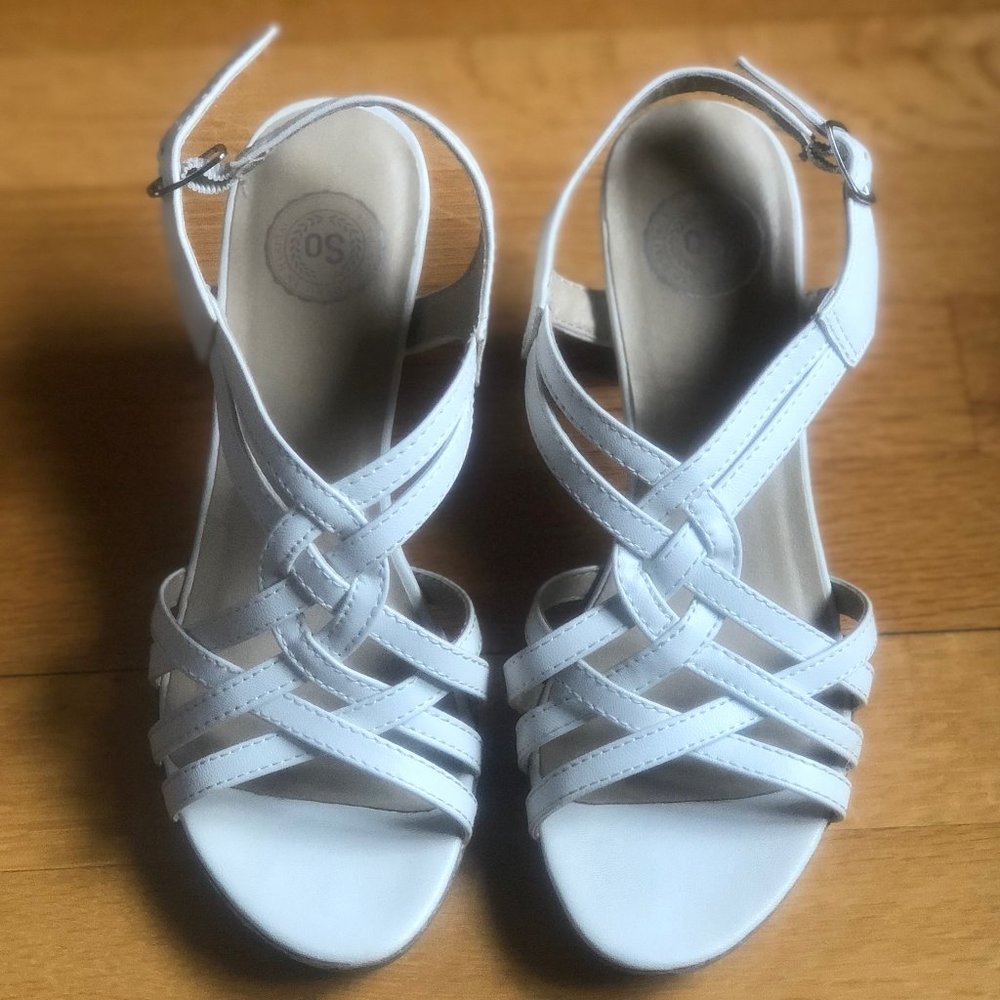 SO Soboche White Open Toe Ankle Strap Heels